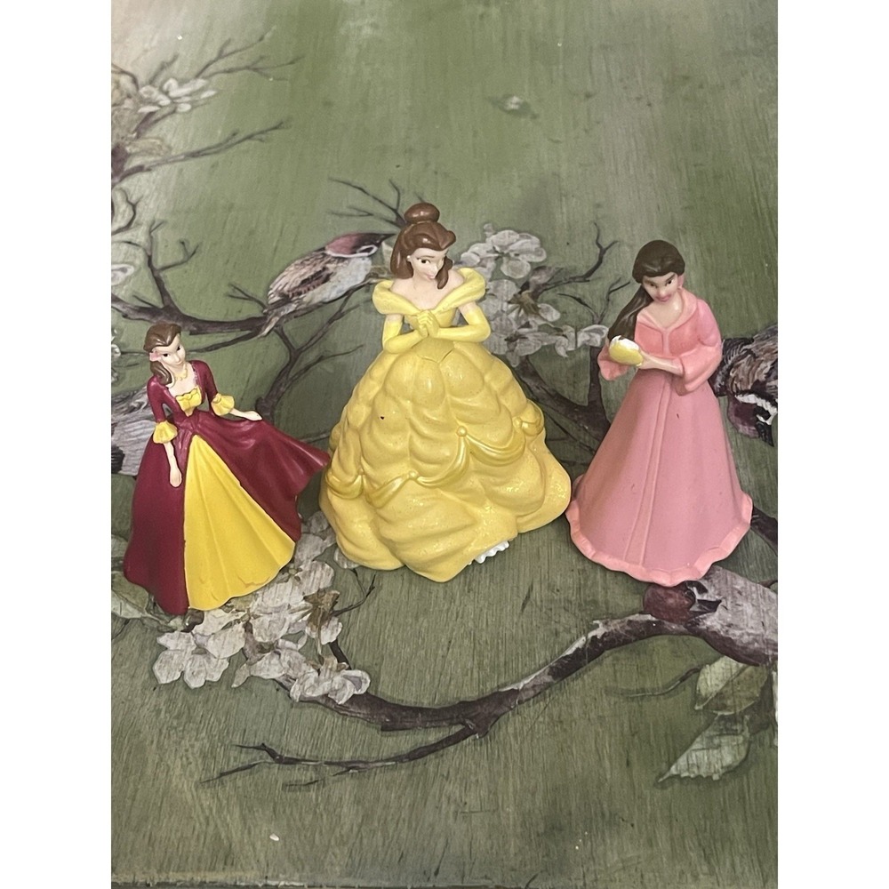 Lot Of 3 Belle PVC Cake Toppers Or Figures Disney Beauty & The Beast